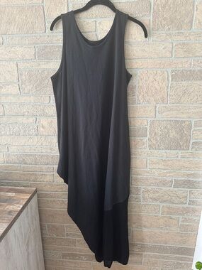 Planet Lauren G parachute midi dress black cotton sleeveless Size 2 Fits 10-14